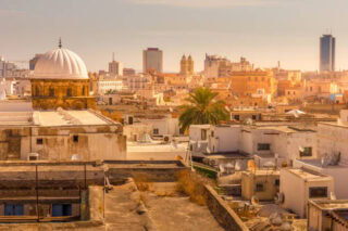 Tunis vue des bâtiments en hauteur