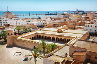 Sousse, vue en hauteur de cette ville en Tunisie