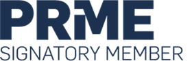 Logo PRME, badge membre signataire pour écoles et universités.