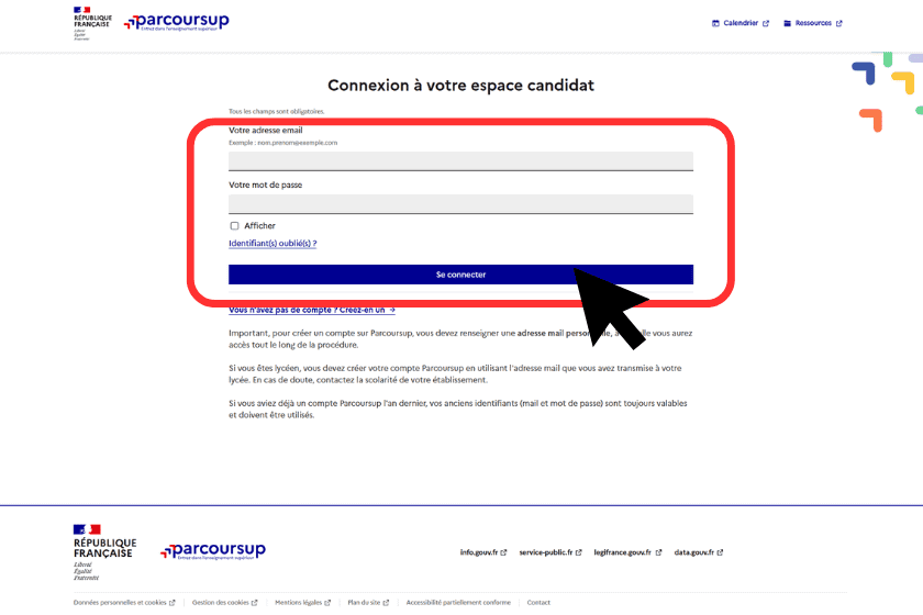 Connexion Parcoursup