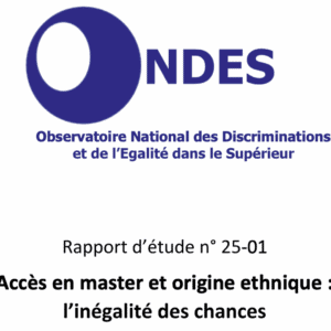 enquête ONDES prénom et admission en master