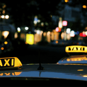 Des taxis dans les embouteillages.