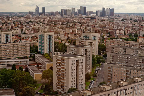 Ville de Gennevilliers vue depuis le ciel