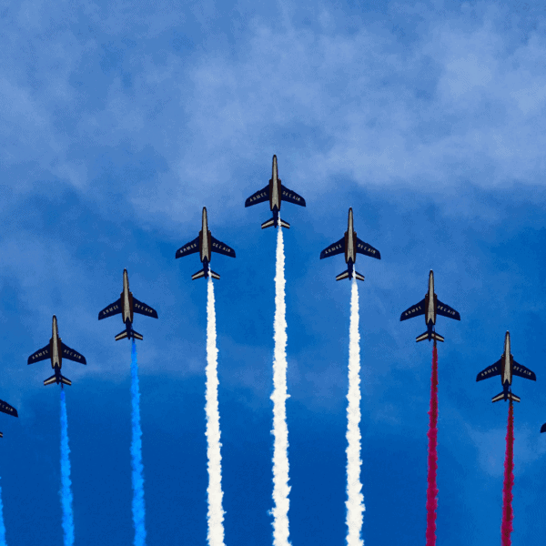La patrouille de France en formation.