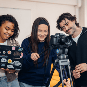 étudiants qui filment