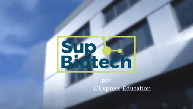 Bâtiment de Supbiotech flouté avec le logo de l'école