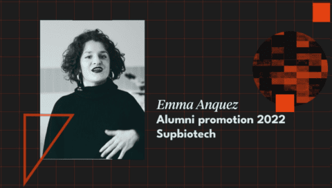 Emma, alumni SupBiotech posant pour son interview