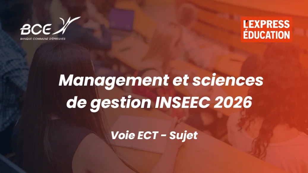 Management et sciences de gestion INSEEC 2026