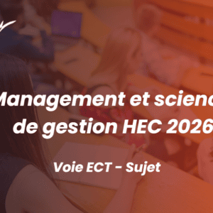 Management et sciences de gestion HEC 2026