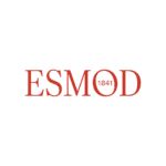 Logo ESMOD 1841 en typographie serif brique, école de mode française.