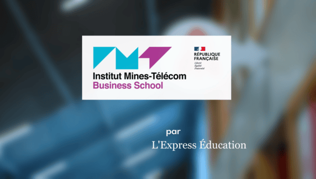 Logo Institut Mines‑Télécom Business School avec mention LExpress Éducation et emblème République Française.