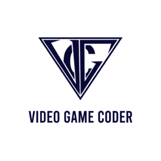 Logo minimaliste bleu marine codeur jeux vidéo, monogramme triangle inversé VGC.