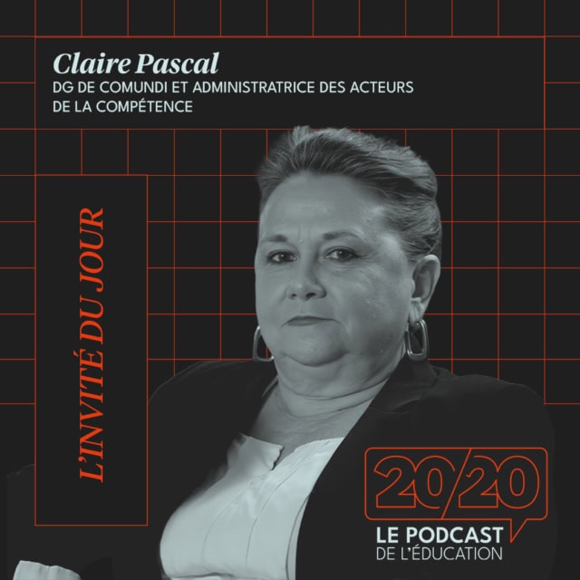 Portrait de Claire Pascal, podcast 20/20 sur éducation, orientation et égalité pour étudiants post-bac.