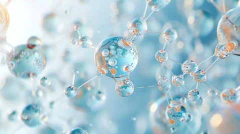 Réseau moléculaire de bulles transparentes, chimie, matériaux et innovation technologique.