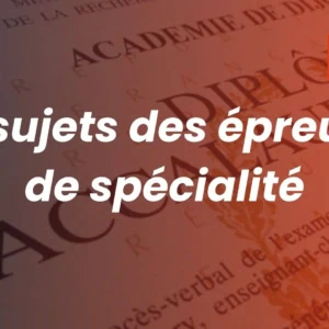 Sujets des épreuves de spécialité du bac sur fond de baccalauréat, LExpress Éducation.