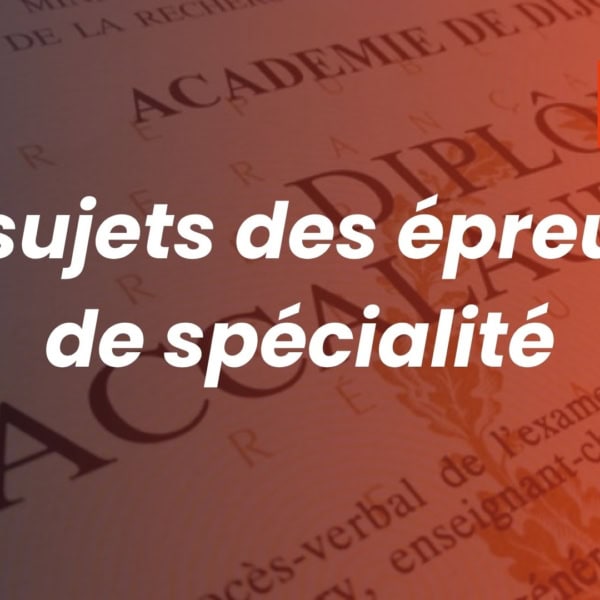 Sujets des épreuves de spécialité du bac sur fond de baccalauréat, LExpress Éducation.