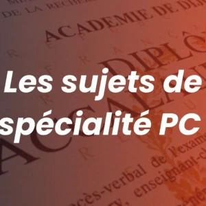 Sujets de spécialité PC pour le Baccalauréat — LExpress Éducation.