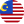 Badge rond du drapeau USA avec canton étoilé et rayures rouges.