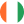 Badge rond tricolore vert blanc orange, icône circulaire minimaliste.