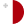 Cercle graphique rouge et blanc, demi-rouge avec encoche triangulaire.