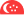 Badge rond rouge avec croissant blanc et cinq étoiles, symbole national de Singapour.