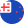 Icône bleue arrondie avec bande rouge et signe plus blanc, bouton dajout.