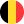 Icône ronde minimaliste rouge et jaune, deux demi-cercles séparés, logo graphique.