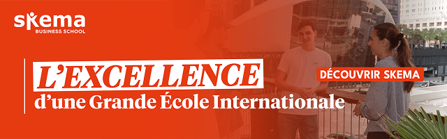 École SKEMA : campus international moderne, excellence académique et étudiants en conversation.