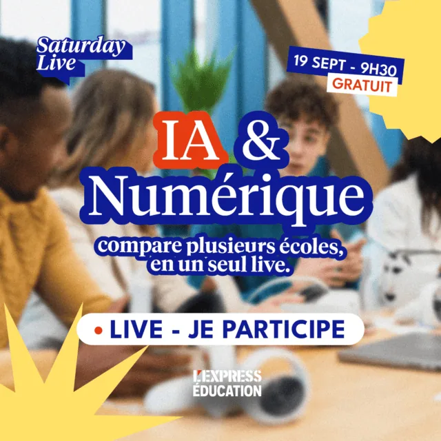 Live gratuit IA et numérique : comparatif décoles, 19 sept, LExpress Éducation.