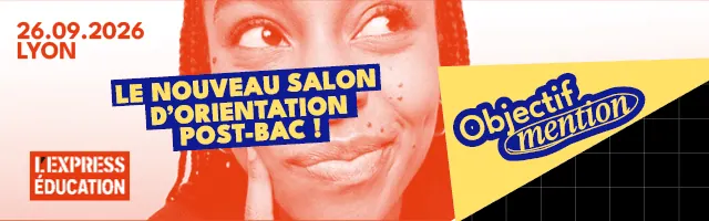 Salon dorientation post-bac Lyon 26 septembre 2026, visuel couleur orange et bleu.